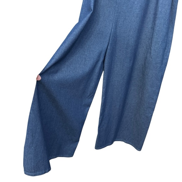 Classe 22 Italy Denim Jumper | Wide Leg, Adjustable Straps - Picture 2 of 8